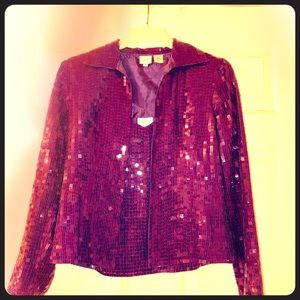 Purple Evening Wear sequin pantsuit